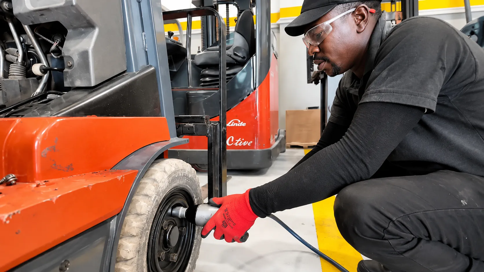 Forklift maintenance technician